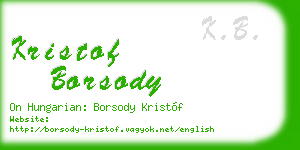 kristof borsody business card