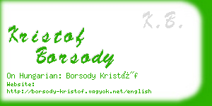 kristof borsody business card